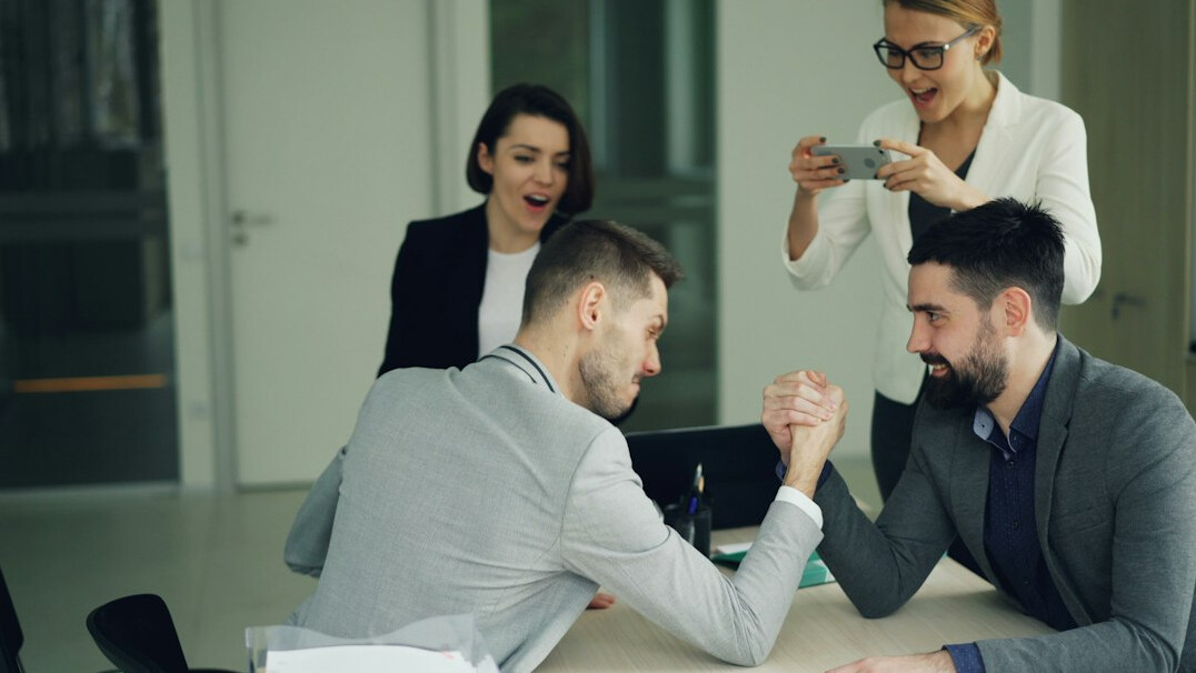 group of professionals celebrating success